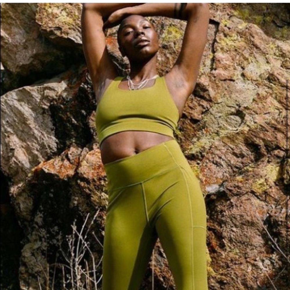 Girlfriend Collective Compressive High Rise Leggings Ivy Green Lime Chartreuse S - Picture 6 of 12